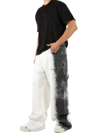 Denim Siyah Şerit Detay Wide Leg Pantolon